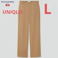 ユニクロイネス　テンセルツイルイージーパンツ　レディース　ベージュ　L