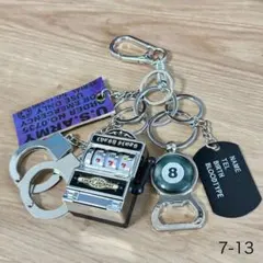 キーホルダー　カラビナ　ストリート　古着　アメカジ　じゃらじゃら系　シルバー