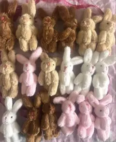 ミニうさぎ ぬいぐるみ パーツ ハンドメイド 素材 まとめ売り ベージュ