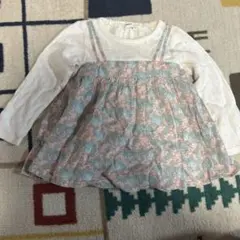 センスオブワンダー　リバティ　花柄重ね着風トップス 90cm