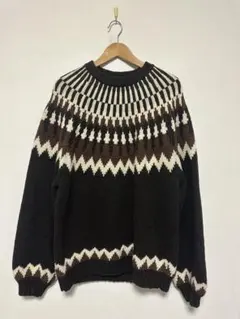 BEAMS ノルディック柄 ニットセーター Lサイズ