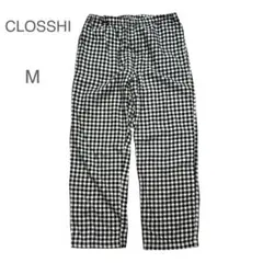 極美品 クロッシー 綿100％ ギンガムチェック リラックスパンツ M 柔らか
