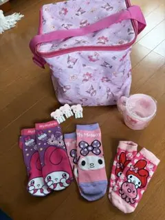 My Melody 保冷バッグとソックスとコップとクリップセット