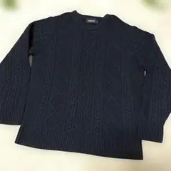 NEWYORKER ケーブル編みセーター Lサイズ ネイビー