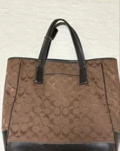 COACH コーチ　ブラウン シグネーチャー　トートバッグ