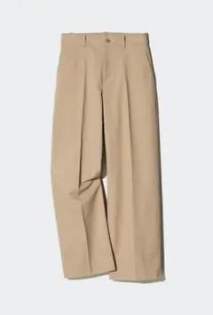 【未使用】UNIQLO　ワイドチノパンツ　ベージュ　XLサイズ　WOMEN