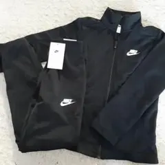 ☆Nikeナイキジャージセット黒上下　上着(used)パンツ(新品)140㎝☆