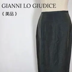 美品 ジャンニロジュディチェ タイトスカート シルク使用 黒 M-L 日本製