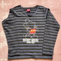 ✩DISNEY ミッキーマウス ラインストーン ボーダー カットソー M 美品