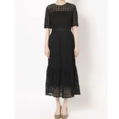 ラグナムーン LAGUNAMOON レース ブラック ワンピース 半袖