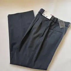 ユニクロ　タックワイドパンツ　M グレー　221-456116