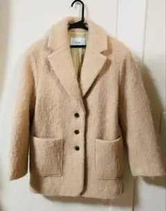 【3883】SLOBE IENA シャギージャケットコート モヘヤ ベージュ