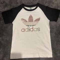 【希少/Y2K】adidas アディダス ラインストーンロゴ ラグランTシャツ