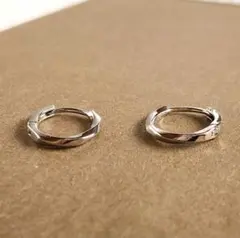 シルバー925 フープピアス メキシカン インディアン ヴィンテージ シンプル