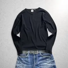 y2k avirex rib v neck long sleeve tee