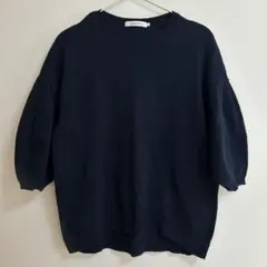 AMERICAN HOLIC ボリュームスリーブニットプルオーバー　ネイビー