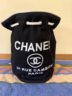 CHANEL シャネル プールバッグ ノベルティ ブラックxホワイト