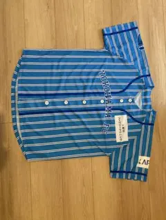 Yokohama FC 応援シャツ 半袖 青白ストライプ