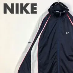 1973 ナイキ　ジャージ　トラックジャケット　刺繍　ロゴ　ゆるだぼ　紺　白