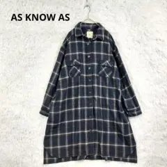 美品★アズノゥアズ 起毛 ネルシャツワンピース ロング丈　チェック柄　羽織り