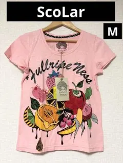 ❤️新品未使用❤️ScoLar スカラーフルーツ刺繍 半袖カットソーTシャツMピンクのサムネイル