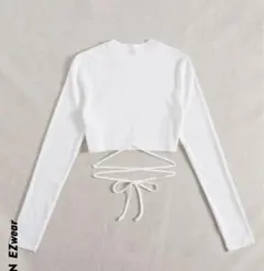 SHEIN 長袖　ウエスト縛り　ショート丈　カットソー
