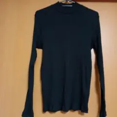 長袖ストライプブラック ボートネック XL