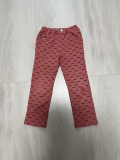 ムージョンジョン　リボン柄ピンク長ズボン　120