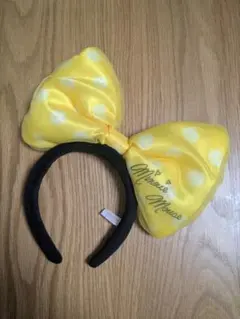 【正規品】【中古】ミニー　イエロー　ドット　リボン　カチューシャ