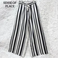 センスオブプレイス　アーバンリサーチ　ワイドパンツ　F ストライプ　ウエストゴム