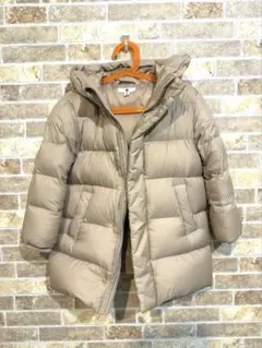 UNIQLO フード付きダウンコート 110 ベージュ