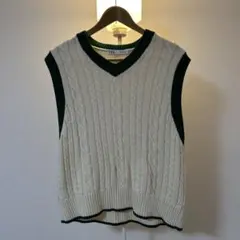 ZARA ケーブル編み Vネック ニットベスト