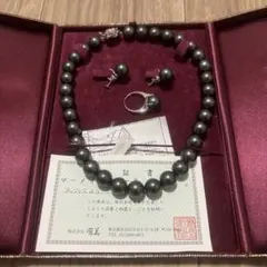 刻印あり PT100 SILVERネックレス イヤリング リング 黒蝶真珠 - メルカリ