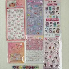 シールまとめ売り‼️ぷくぷくシール おはじきシール タイルシール ピンク系