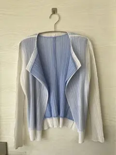 【未使用保管品】PLEATS PLEASE ドレープカーディガン ブルー系のサムネイル