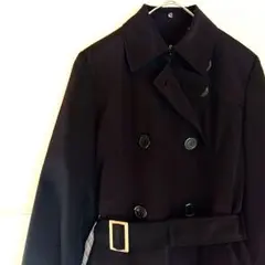 ダブルスタンダードクロージングトレンチコート黒ベルトつきアウター