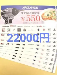 アークランズ　株主優待　22000円　550円×40枚　かつや　ビバホーム②のサムネイル