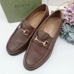 GUCCI ホースビット ローファー レザー ゴールド金具 23.0cm