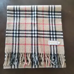 【Burberry バーバリー マフラー】毛 カシミヤ100% チェック柄