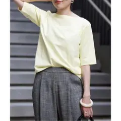 【美品】IENA ボートネックハーフスリーブTシャツ