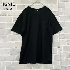 【IGNIO】ワッフル半袖Tシャツ 黒 【M】レディース 無地 C742のサムネイル