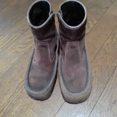 ブラウン スエード ジッパー付きブーツ革