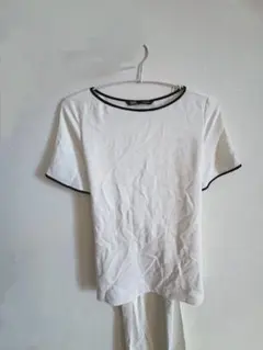 ZARA ホワイト 半袖シャツ リボン付き