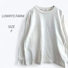 a4175▶ローリーズファーム　長袖カットソー【F】ホワイト　異素材　袖口リブ