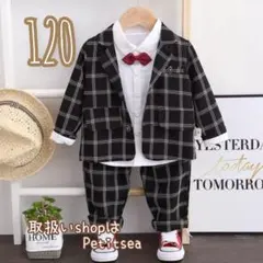 男の子4点セットフォーマル 120 スーツ セットアップ シャツ ズボン