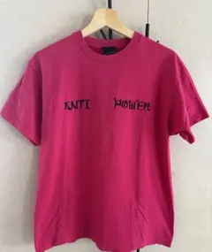 デビロック "ANTI POWER"skullバックプリントTee マゼンダ L