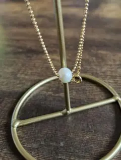 ゴールドメッキボールチェーン淡水 パール ネックレス