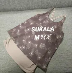 ⑥【美品】SUKALAスカーラ ヨガウェア ブラトップ 花柄M ディープ