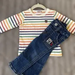 【おまとめ】MIKIHOUSE DOUBLE.B ロンT デニムパンツ 80cm