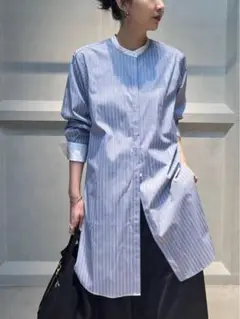Curensology ストライプロングシャツ
